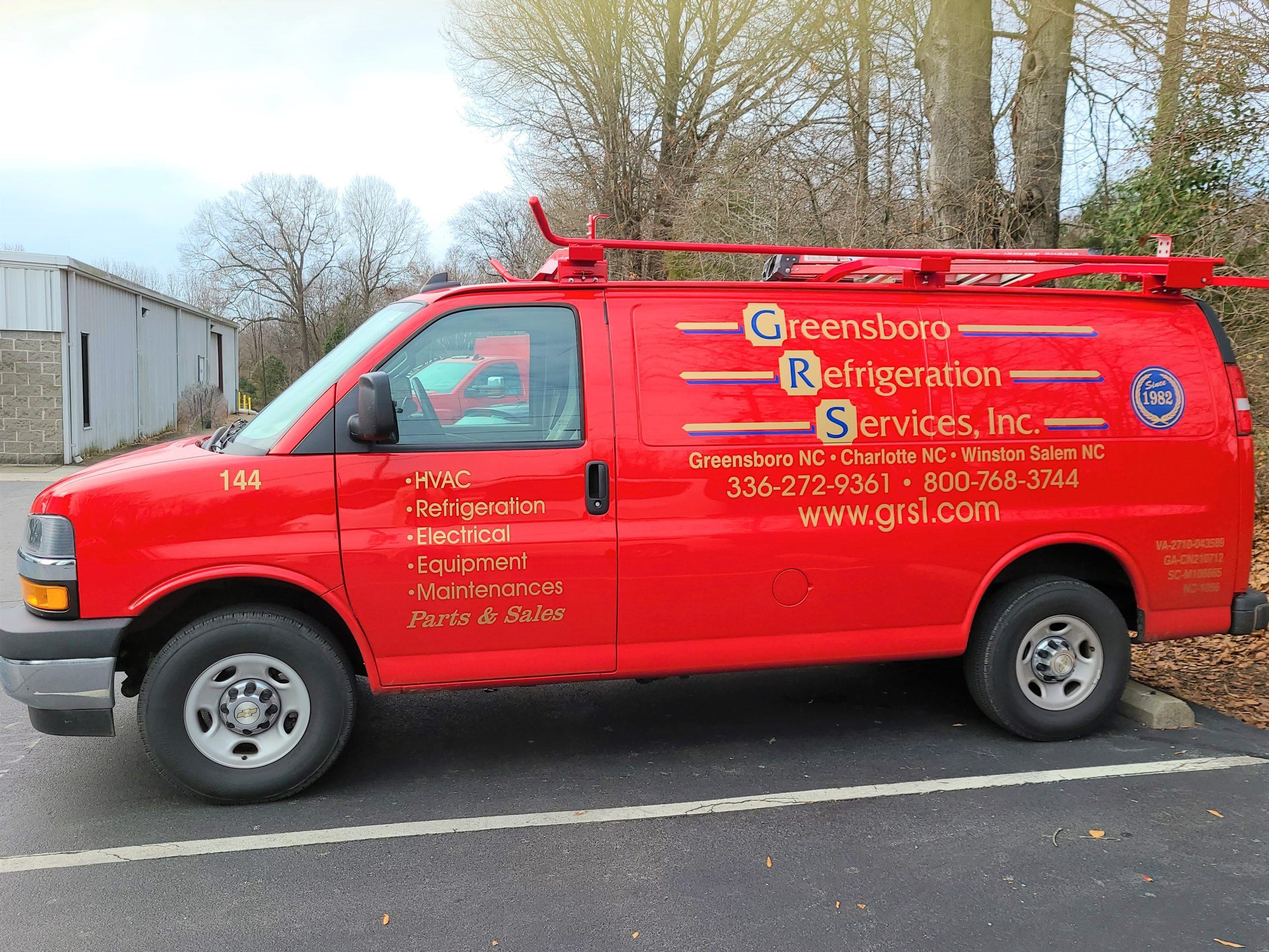 Service response van for refrigeration repairs and installation